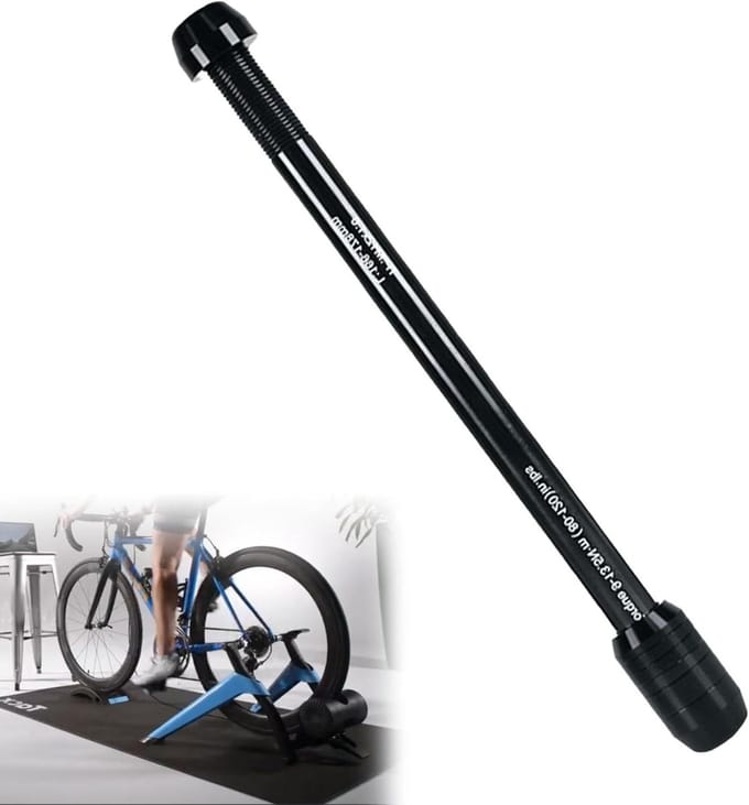 Fiets Steekas Adapter - Roller Trainer - Indoor Fiets Training - Robuuste Aluminium Constructie - M12 x 1.0 - Zwart