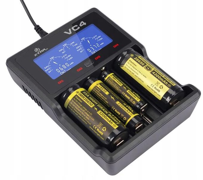 XTAR VC4 Ni-MH and Li-ion USB batterij-oplader