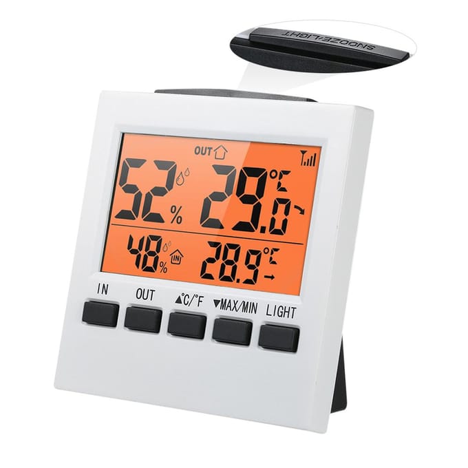 LCD Digitale Draadloze Binnen Buiten Thermometer Hygrometer  celsius   Fahrenheit  Temperatuur Vochtigheidsmeter met Max oranje