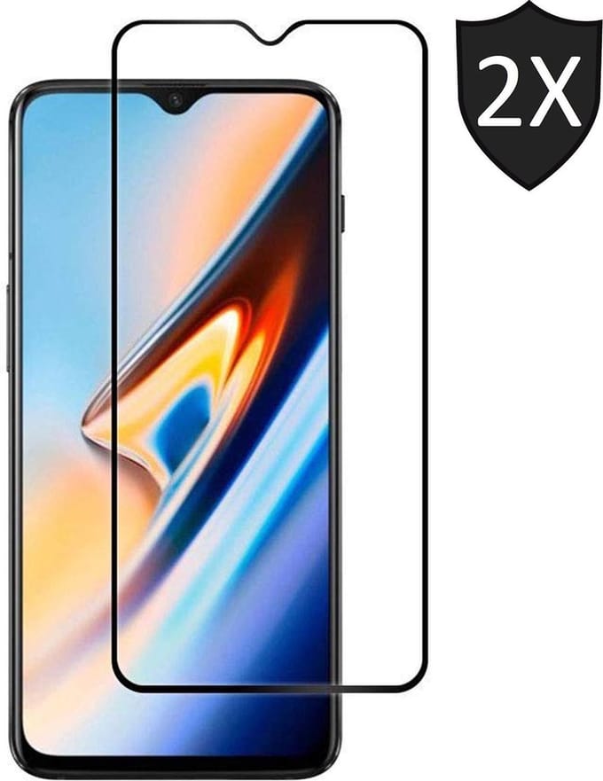 2x Screenprotector geschikt voor OnePlus 6T | Full Screen Cover Volledig Beeld | Tempered Glass - van iCall