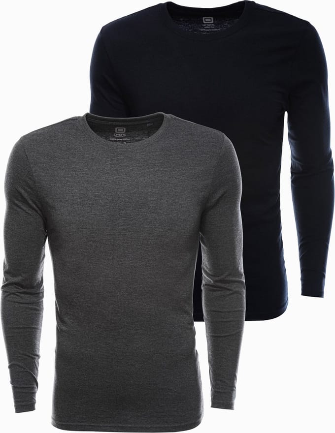 Effen heren longsleeve - mix 2-pack V2 Z43