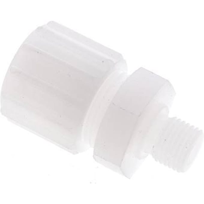 15x9mm & G1/4'' PVDF Rechte Knelfitting Buitendraad 10bar Kunststof en Polyamide