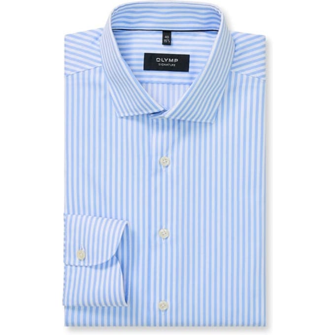 OLYMP Signature Overhemd, Tailored Fit, Signature Kent, Bleu