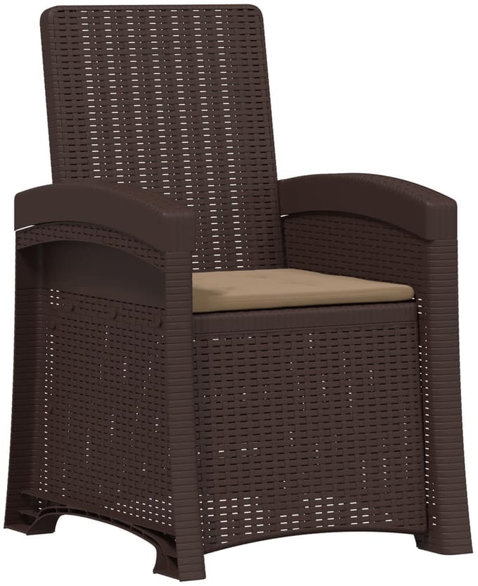 vidaXL - Ligstoel - Rieten - Look - Bruin - en - Taupe - PP