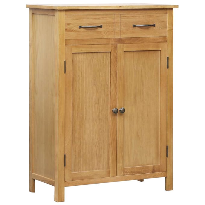 vidaXL - Schoenenkast - 76x37x105 - cm - massief - eikenhout