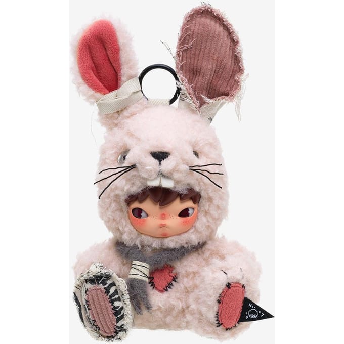 POP MART Hirono Little Hare Pluche Poppen Hanger Serie Figuren white