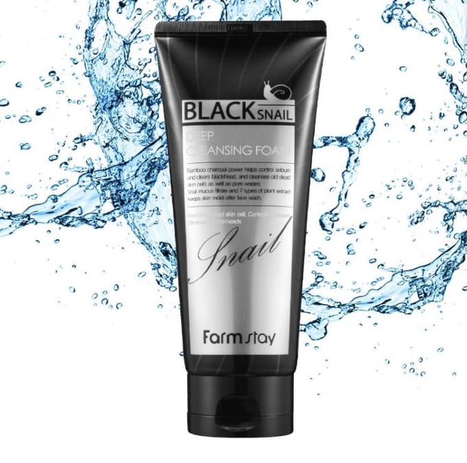FARM STAY Black Snail Deep Cleansing Foam 180ml (3 opties) 1pcs gray