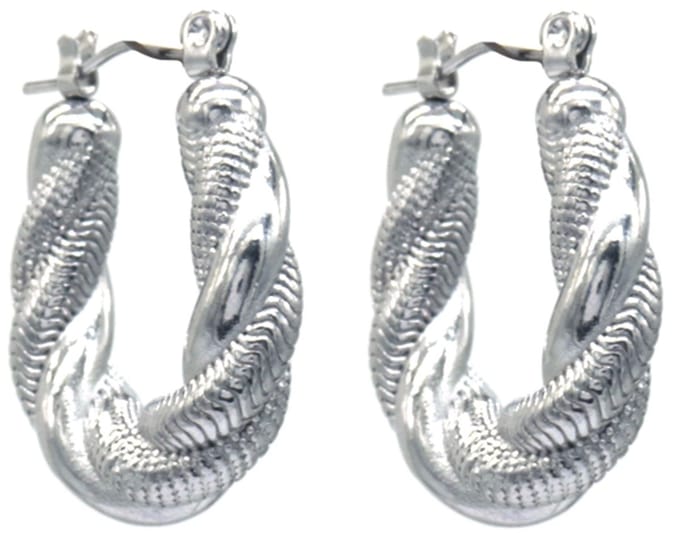 Oorbellen Gedraaid - Oorringen - RVS - 2,5 cm - Zilverkleurig