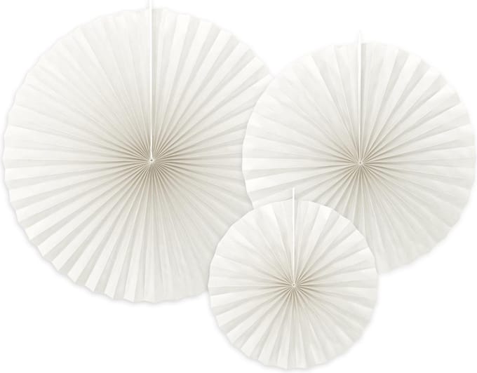 Waaiers Off-White - 3 stuks