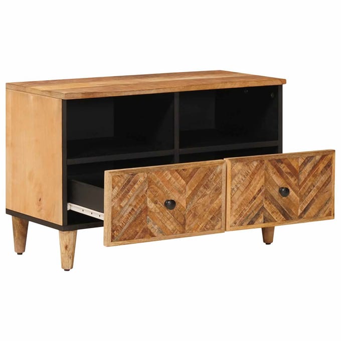 vidaXL - Opbergkasten - Bruin - 70 - x - 33,5 - x - 46 - cm - Massief - Mango - Hout