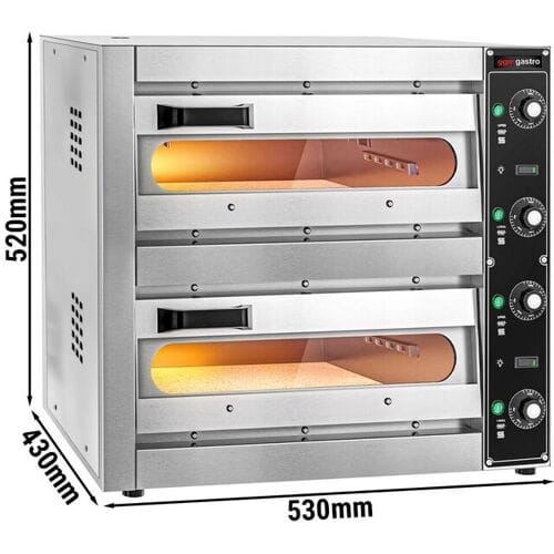 GGM Gastro Elektro Mini Pizzaofen - 1+1x 33,5cm - Manuell Zwart