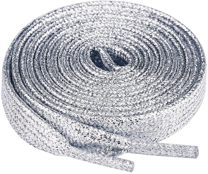 The Kicks Don Glitter Veters voor sneakers - Zilver - Plat 130CM