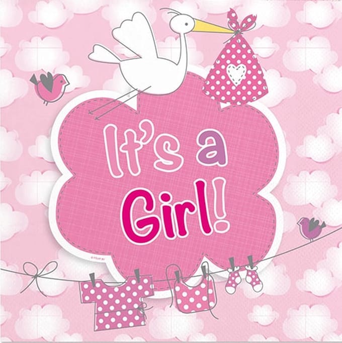 Folat - Servetten - It's a Girl (20 stuks)