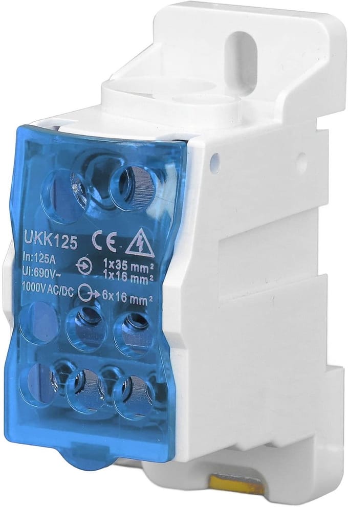 Dailygoody - UKK-125A 690V DIN Rail Terminal Block - Universele Verdeeldoos met Beschermkap