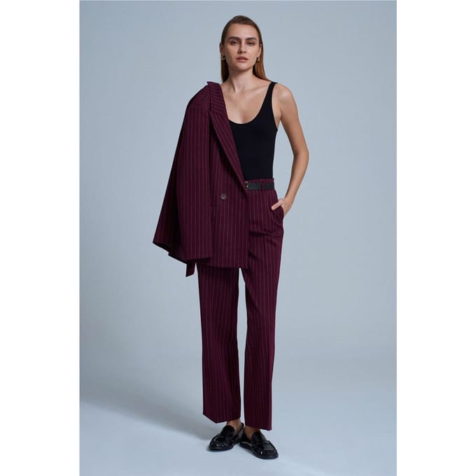 Vrouwen Gestreepte Rechte Tailor Trousers