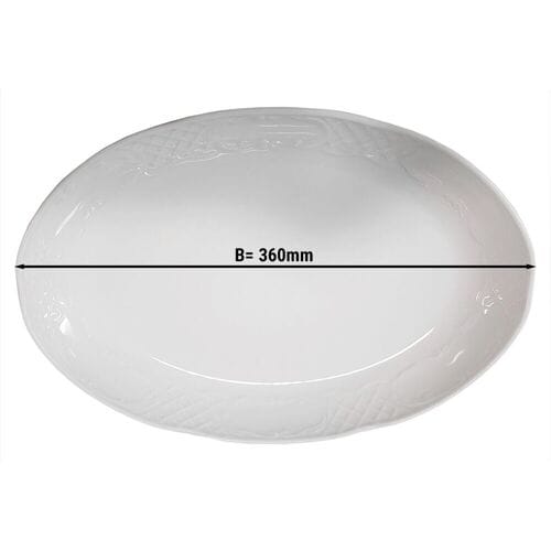 GGM Gastro (6 Stück) CLASSICO - Platte/ Teller - oval - Länge: 360mm - Weiß