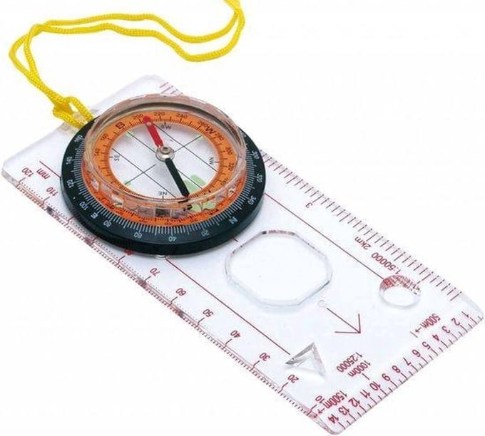 Scoby - Kompas met Liniaal - Schaal Liniaal - Vergrootglas - Multitool - One Size - Transparant
