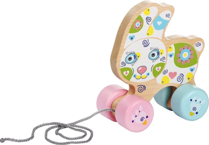 Cubika houten trekfiguur konijn