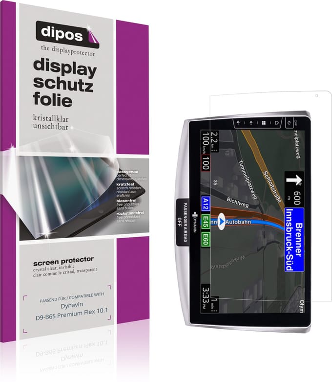 dipos – 2x Beschermfolie geschikt voor Dynavin D9-B6S Premium Flex 10.1 | Krasbestendige & heldere Screenprotector Ultra-Thin