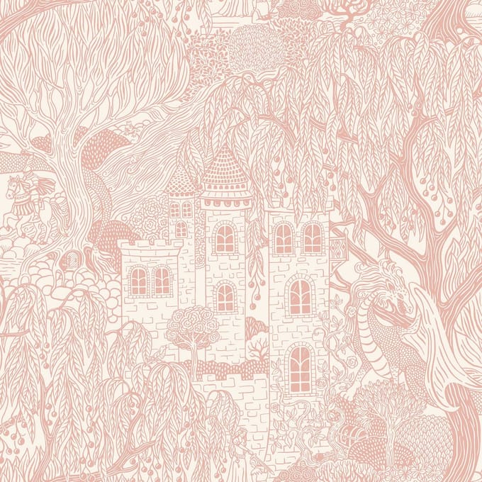 Boråstapeter Vliesbehang 8146 - Fairyland - Toile de Jouy Wit - 53cm x 10.05m