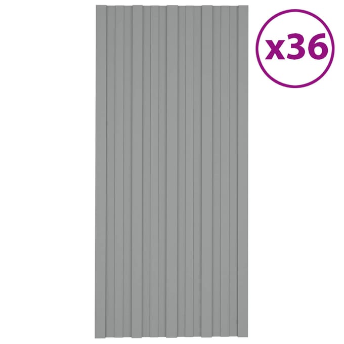 vidaXL - Dakpaneel - 36 - st - Grijs - 100 - x - 45 - cm - Verzinkt - staal