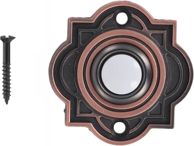 Deurbel Drukknop - Verlichte Knop - Toegang Melden - Met LED Licht - DC12-24V - Brons