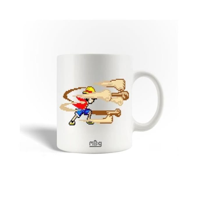 Mug en Céramique - One Piece - Luffy Punch Kaido - 30cl - Compatible Lave-Vaisselle - Blanc