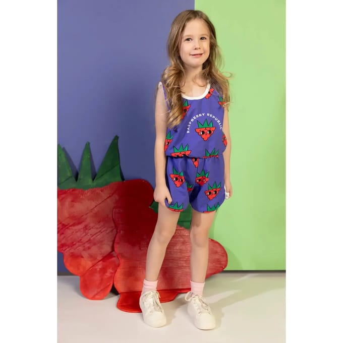 Korte meisjesjumpsuit Raspberry Republic