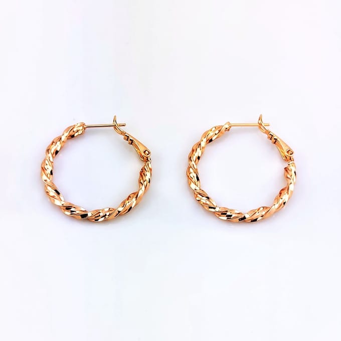 ∅30mm Twisted Oorbellen - Roségoudkleurig - XUPING Oorringen