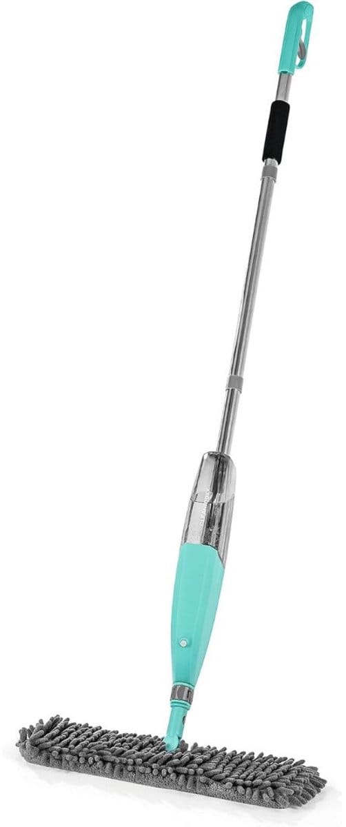 Florixa® Dweil met spray - Dweil - Mop - Turkoois - ‎168cm x 40cm x 13cm