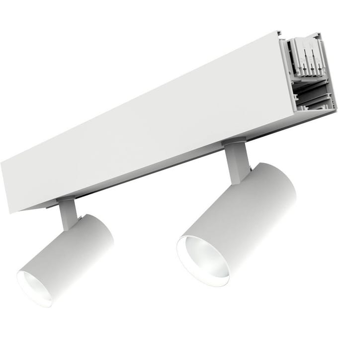 The Light Group SLC LED-spot Click, wit, 2-lamps, lengte 56 cm, CCT, DALI