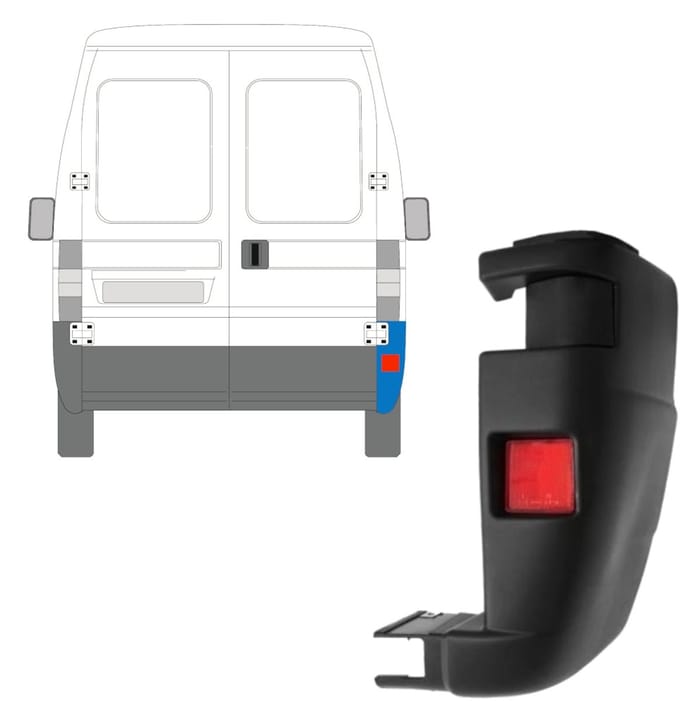 Achterbumper hoek voor Peugeot Boxer 2002-2006 / Rechts