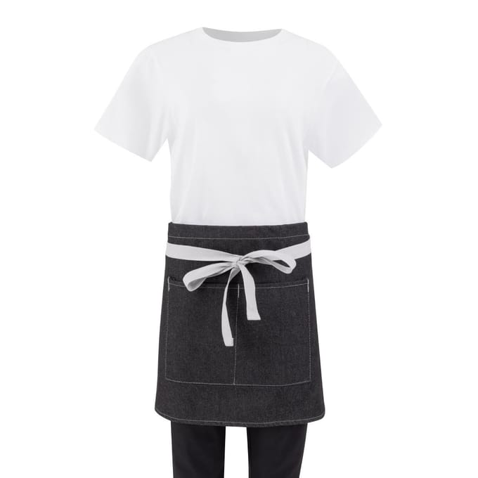 Whites Southside bistroschort zwart denim 40x76cm