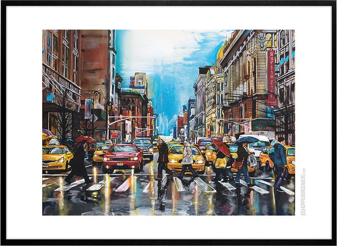 New York city print 71x51 cm *ingelijst & gesigneerd