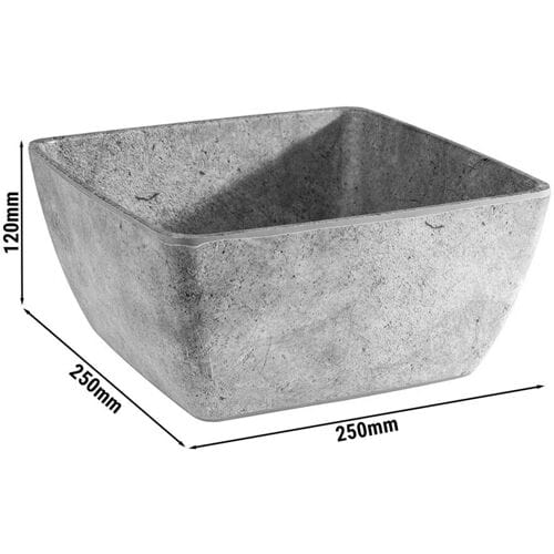 GGM Gastro (6 Stück) Schale - ELEMENT - Melamin - 3,8 Liter - eckig - Grau