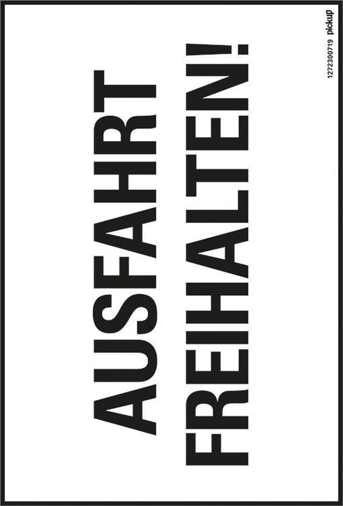 Pickup kunststoff Schild 23x33 cm AUSFAHRT FREIHALTEN