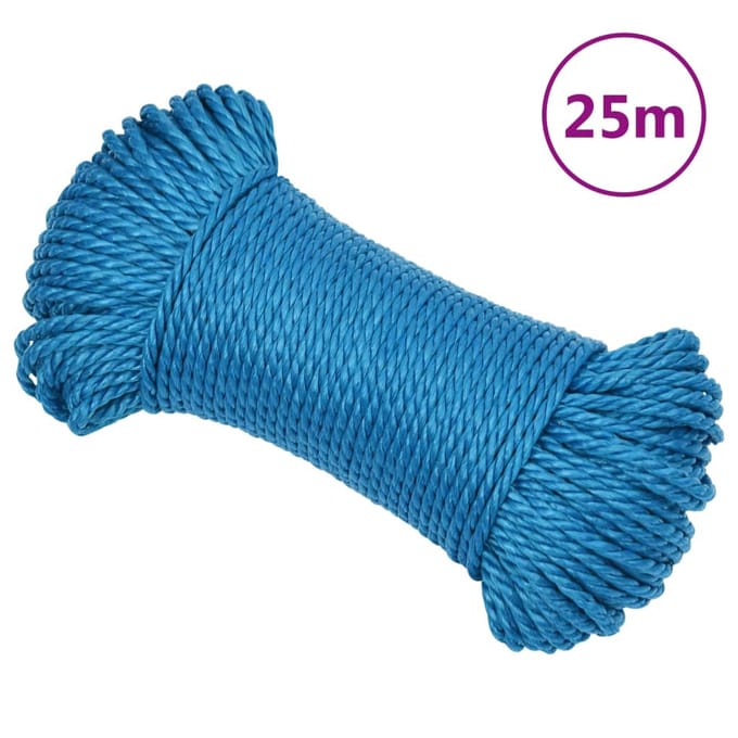 vidaXL - Werktouw - 3 - mm - 25 - m - polypropeen - blauw