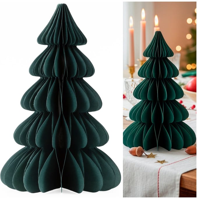 Springos Kerstbal | Papier | 13 Cm | 3D | Groen