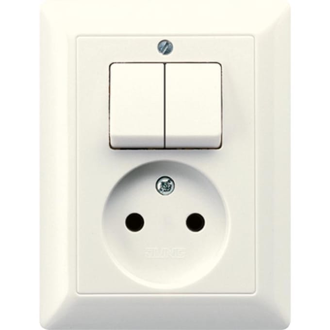 Jung AS500 serie wit inbouwschakelaar en wandcontactdoos - AS5545EU - E3HW7