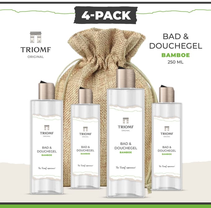 Deluxe Bad & Douchegel - Bamboe - 250 ML - 4 stuks - Triomf Cosmetica |