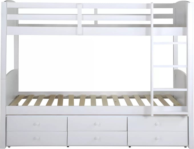 Vente-unique Stapelbed hout wit 90 x 190 cm