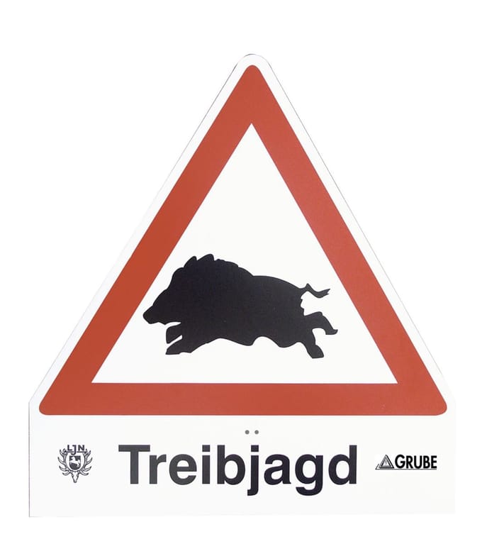 Waarschuwings bord drijfjacht treibjagd