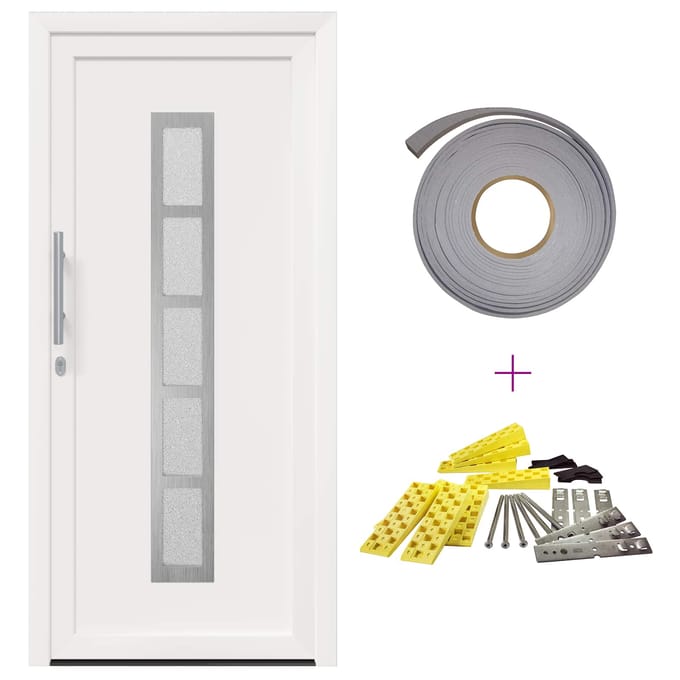 vidaXL - Voordeur - 88 - x - 200 - cm - PVC - Wit