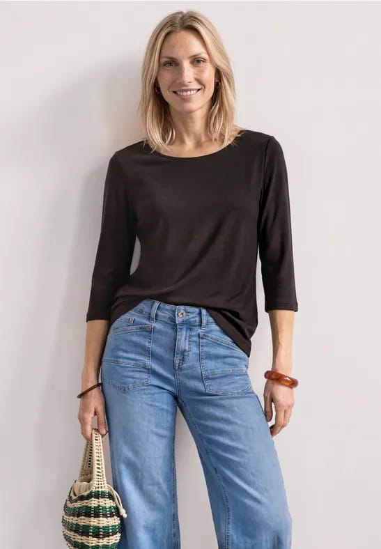 Shirt met 3/4-mouwen en een boothals