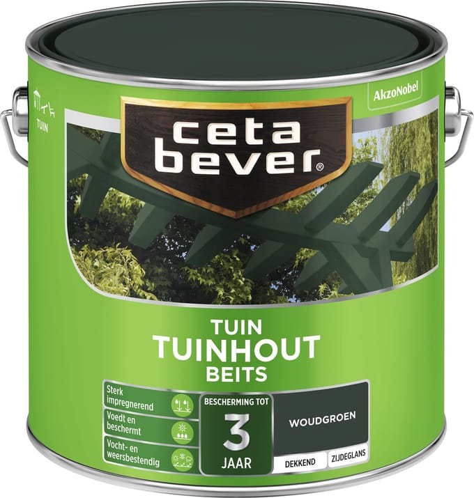 Cetabever - Tuinbeits Tuinhout Dekkend - Woudgroen - Mengverf - 2,5 L