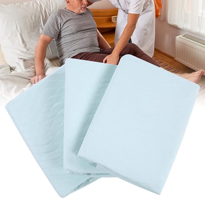Lot de 3 alèses réutilisables, lavables et imperméables pour enfants et adultes white