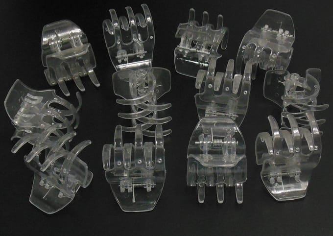 12 kleine haarklemmen 4 cm transparant