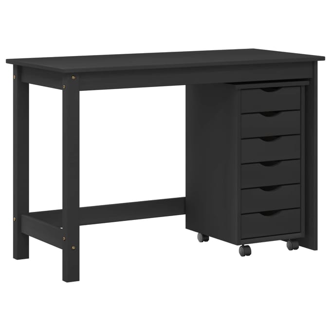 vidaXL - Bureau - en - rolkast - set - MOSS - 2 - st - Zwart
