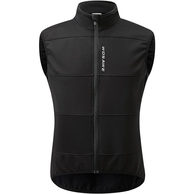 WOSAWE Hiver Chaud Cyclisme Gilet Veste Thermique Polaire Coupe-Vent Gilet L noir