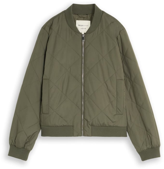Tom Tailor Denim - Gewatteerd jasje met bomberkraag - Maat S - urban olive green